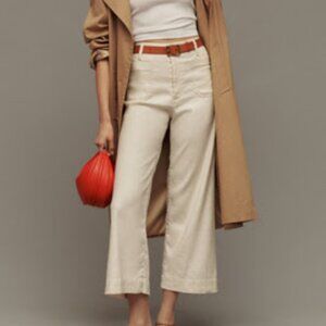 The Colette Cropped Wide-Leg Pants by Maeve: Linen Edition
